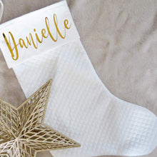 Load image into Gallery viewer, LUXE CHRISTMAS STOCKING WHITE PLAID - Gifts &amp; Design Co
