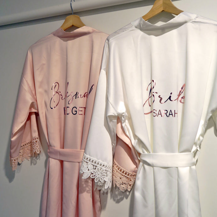 PERSONALISED BRIDAL ROBE WITH NAME - Gifts & Design Co